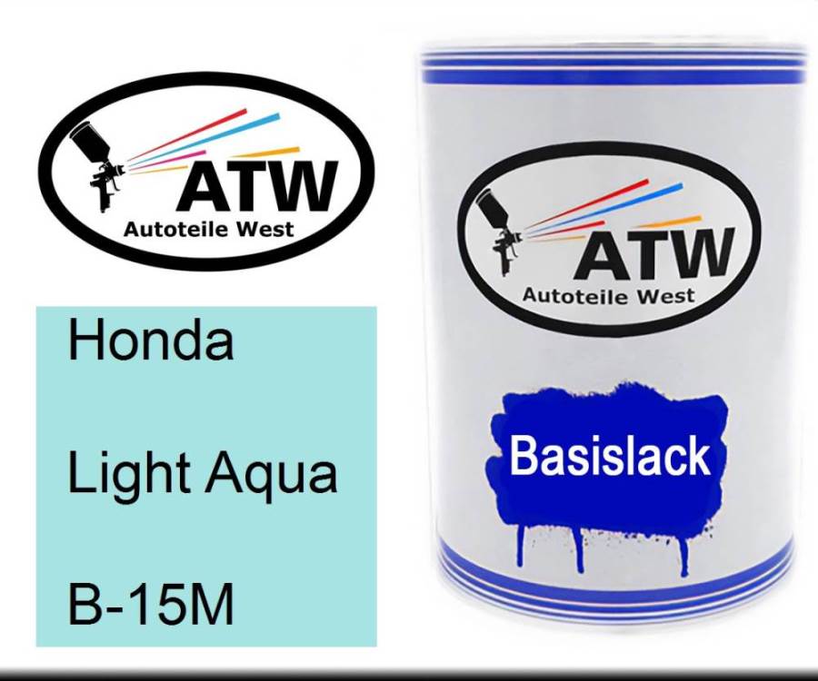 Honda, Light Aqua, B-15M: 500ml Lackdose, von ATW Autoteile West.